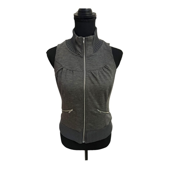 Guess Gray Zip Up Vest M - Picture 1 of 6
